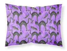 Load image into Gallery viewer, Watecolor Halloween Black Cats on Purple Fabric Standard Pillowcase – Artistic Decorative Front, White Back BB7528PILLOWCASE