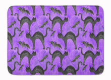 Load image into Gallery viewer, Watecolor Halloween Black Cats on Purple Machine Washable Memory Foam Mat BB7528RUG