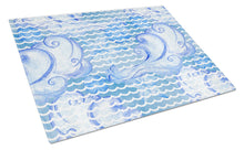 Load image into Gallery viewer, Beach Watercolor Abstract Waves Glass Cutting Boards – Durable, Decorative Kitchen Art Large BB7530LCB