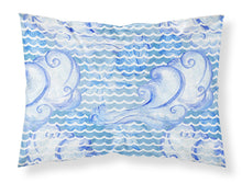 Load image into Gallery viewer, Beach Watercolor Abstract Waves Fabric Standard Pillowcase – Artistic Decorative Front, White Back BB7530PILLOWCASE