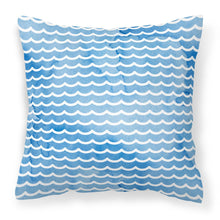 Load image into Gallery viewer, Beach Watercolor Waves Fabric Decorative Pillow BB7531PW1818