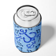 Load image into Gallery viewer, Beach Watercolor Anchors and Fish Can or Bottle Hugger BB7534CC