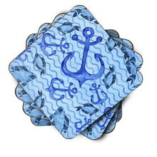 Load image into Gallery viewer, Beach Watercolor Anchors and Fish Foam Coaster  BB7534FC