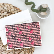 Load image into Gallery viewer, Watercolor Heart Paper Clips Greeting Cards -  Blank Note Cards – 8-Pack of Artist-Designed Cards with Envelopes