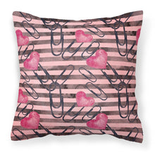 Load image into Gallery viewer, Watercolor Heart Paper Clips Fabric Decorative Pillow BB7536PW1818