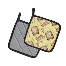 Load image into Gallery viewer, Watercolor Coffee and Journal Pot Holders - Set of 2 - Heat-Resistant Kitchen Essentials BB7537PTHD