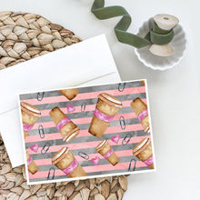 Load image into Gallery viewer, Watercolor Coffee and Paper Clips Greeting Cards -  Blank Note Cards – 8-Pack of Artist-Designed Cards with Envelopes