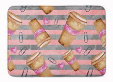 Load image into Gallery viewer, Watercolor Coffee and Paper Clips Machine Washable Memory Foam Mat BB7538RUG