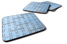 Load image into Gallery viewer, Watercolor Organized Paper Clips Blue Foam Coaster  BB7540FC