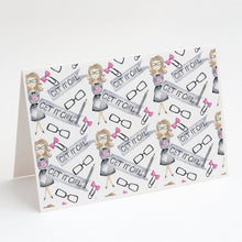 Load image into Gallery viewer, Watercolor Girl Boss Get it Girl BB7542DS66 Greeting Cards -  Blank Note Cards – 8-Pack of Artist-Designed Cards with Envelopes