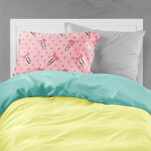 Load image into Gallery viewer, Watercolor Paper Clips and Polkadots Pink Fabric Standard Pillowcase – Artistic Decorative Front, White Back BB7543PILLOWCASE