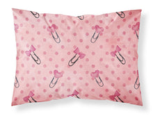 Load image into Gallery viewer, Watercolor Paper Clips and Polkadots Pink Fabric Standard Pillowcase – Artistic Decorative Front, White Back BB7543PILLOWCASE