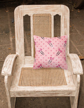 Load image into Gallery viewer, Watercolor Paper Clips and Polkadots Pink Fabric Decorative Pillow BB7543PW1818