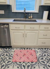 Load image into Gallery viewer, Watercolor Paper Clips and Polkadots Pink Machine Washable Memory Foam Mat BB7543RUG