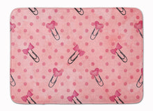 Load image into Gallery viewer, Watercolor Paper Clips and Polkadots Pink Machine Washable Memory Foam Mat BB7543RUG