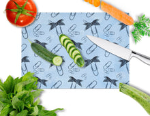 Load image into Gallery viewer, Watercolor Paper Clips Blue Glass Cutting Boards – Durable, Decorative Kitchen Art Large BB7544LCB