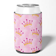 Load image into Gallery viewer, Watercolor Princess Crown on Pink Can or Bottle Hugger BB7546CC