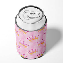 Load image into Gallery viewer, Watercolor Princess Crown on Pink Can or Bottle Hugger BB7546CC