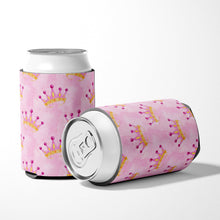 Load image into Gallery viewer, Watercolor Princess Crown on Pink Can or Bottle Hugger BB7546CC
