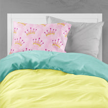 Load image into Gallery viewer, Watercolor Princess Crown on Pink Fabric Standard Pillowcase – Artistic Decorative Front, White Back BB7546PILLOWCASE