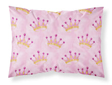 Load image into Gallery viewer, Watercolor Princess Crown on Pink Fabric Standard Pillowcase – Artistic Decorative Front, White Back BB7546PILLOWCASE