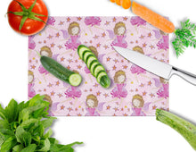 Load image into Gallery viewer, Watercolor Fairy Princess on Pink Glass Cutting Boards – Durable, Decorative Kitchen Art Large BB7547LCB