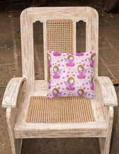 Load image into Gallery viewer, Watercolor Fairy Princess on Pink Fabric Decorative Pillow BB7547PW1818
