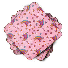 Load image into Gallery viewer, Watercolor Shooting Stars on Pink Foam Coaster  BB7548FC