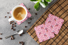 Load image into Gallery viewer, Watercolor Shooting Stars on Pink Foam Coaster  BB7548FC