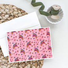 Load image into Gallery viewer, Watercolor Shooting Stars on Pink Greeting Cards -  Blank Note Cards – 8-Pack of Artist-Designed Cards with Envelopes