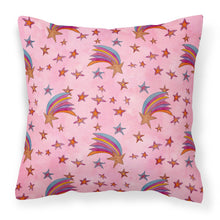Load image into Gallery viewer, Watercolor Shooting Stars on Pink Fabric Decorative Pillow BB7548PW1818
