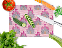 Load image into Gallery viewer, Watercolor Princess Castle Glass Cutting Boards – Durable, Decorative Kitchen Art Large BB7549LCB