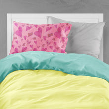 Load image into Gallery viewer, Watercolor Love and Hearts Fabric Standard Pillowcase – Artistic Decorative Front, White Back BB7550PILLOWCASE