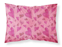 Load image into Gallery viewer, Watercolor Love and Hearts Fabric Standard Pillowcase – Artistic Decorative Front, White Back BB7550PILLOWCASE