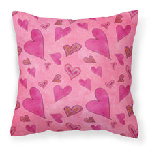 Load image into Gallery viewer, Watercolor Love and Hearts Fabric Decorative Pillow BB7550PW1818