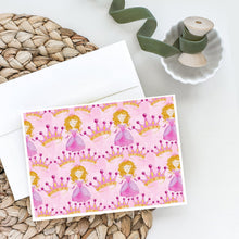 Load image into Gallery viewer, Watercolor Princess and Crown Greeting Cards -  Blank Note Cards – 8-Pack of Artist-Designed Cards with Envelopes