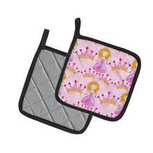Load image into Gallery viewer, Watercolor Princess and Crown Pot Holders - Set of 2 - Heat-Resistant Kitchen Essentials BB7551PTHD