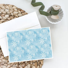 Load image into Gallery viewer, Watercolor Snowflake on Light Blue Greeting Cards -  Blank Note Cards – 8-Pack of Artist-Designed Cards with Envelopes