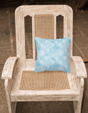Load image into Gallery viewer, Watercolor Snowflake on Light Blue Fabric Decorative Pillow BB7552PW1818