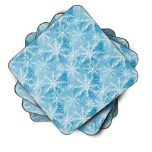 Load image into Gallery viewer, Watercolor Snowflake on Blue Foam Coaster  BB7553FC