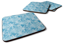Load image into Gallery viewer, Watercolor Snowflake on Blue Foam Coaster  BB7553FC