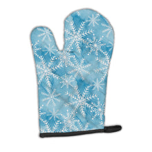 Load image into Gallery viewer, Watercolor Snowflake on Blue Oven Mitt BB7553OVMT