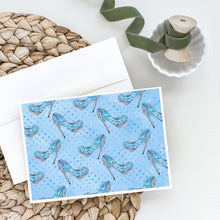 Load image into Gallery viewer, Watercolor Cinderella Shoe in Blue Greeting Cards -  Blank Note Cards – 8-Pack of Artist-Designed Cards with Envelopes