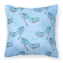 Load image into Gallery viewer, Watercolor Cinderella Shoe in Blue Fabric Decorative Pillow BB7554PW1818