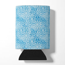 Load image into Gallery viewer, Watercolor Geometric Cirlce on Blue Can or Bottle Hugger BB7555CC