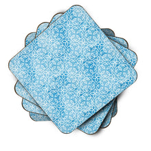 Load image into Gallery viewer, Watercolor Geometric Cirlce on Blue Foam Coaster  BB7555FC