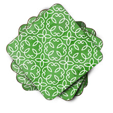 Load image into Gallery viewer, Watercolor Geometric Cirlce on Green Foam Coaster  BB7556FC