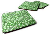 Load image into Gallery viewer, Watercolor Geometric Cirlce on Green Foam Coaster  BB7556FC