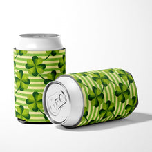 Load image into Gallery viewer, Watercolor Shamrock Stripes Can or Bottle Hugger BB7557CC