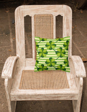 Load image into Gallery viewer, Watercolor Shamrock Stripes Fabric Decorative Pillow BB7557PW1818